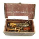 A small pine chest with part Stanley 55 and other tools G