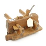 A rare early beech plough plane by PHILLIPSON (Thomas, mark G+) with wood depth stop,