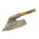 An early Austrian L/H goosewing side axe with smiths marks and 13" edge G+