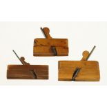 Three miniature boxwood planes 1 3/4" to 2" G+