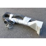 A 9' length of 4" flexible dust extraction duct with shoe and fittings G+