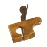 A miniature tailed boxwood half round plane stamped C.