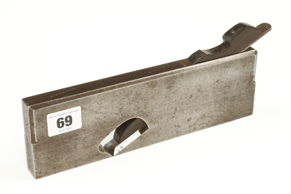 A 3/4" d/t steel rebate plane by SPIERS with rosewood infill and wedge G+