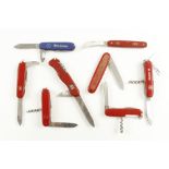 Eight Swiss army knives all by VICTORINOX G+