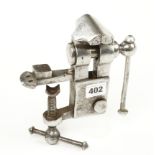 An early polished steel bench vice with 2 1/2" jaws G