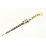 A fine quality French piano maker's bow drill by GAUCHOIS Paris with gunmetal reel and neck and