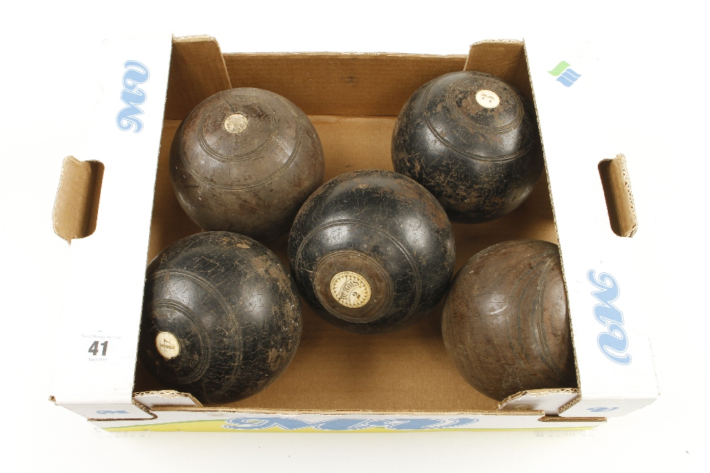 Four lignum bowls G