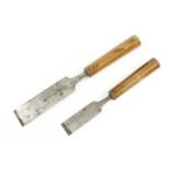 Two firmer chisels by J.