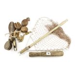 A poachers part kit of tackle including keep net,