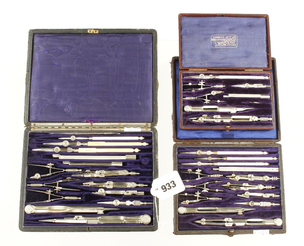 Three graduated drawing sets by HALDEN Manchester G++