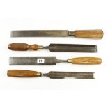 Two bevel edge chisels by SORBY,