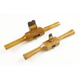 Two coachbuilder's brass soled beech routers by GRIFFITHS,