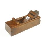 A wide beech mitre plane 11" x 3 1/2" by Jas CLARK (weak stamp) with boxwood mouth adjuster,