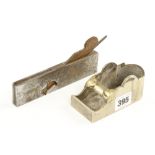 A d/t steel rebate plane 6"x 3/8" and a brass chariot casting both for restoration G-