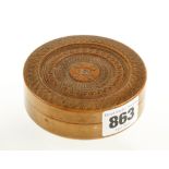 A fine ornamentally turned pill box with decoration to all flat surfaces F
