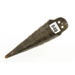 An early and unusual Scandinavian sailmaker's horn grease needle holder with anchor, cross,