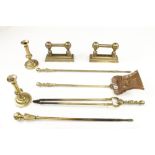 Edwardian Brass Fire irons,