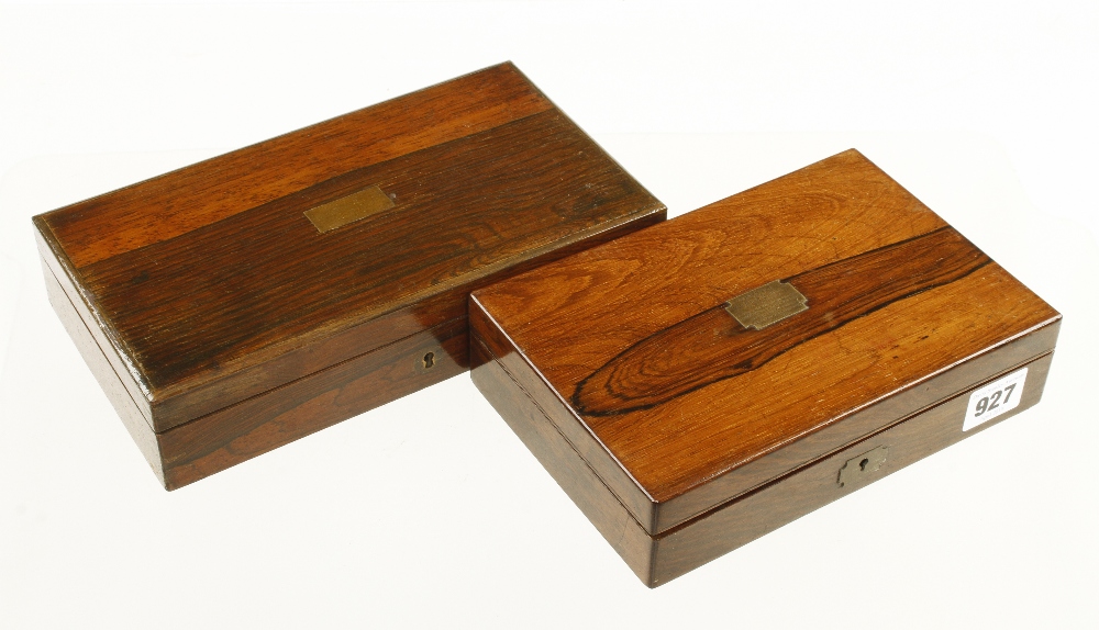 Two German silver drawing sets in superb two tier rosewood boxes, - Image 2 of 2