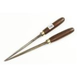 A pair of rosewood handled drawbore pins by FROST,
