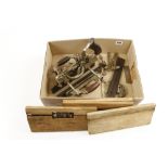 A STANLEY No 55 combination plane with four boxes of cutters G