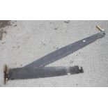 Two American cross cut saws 36" and 60" blades G