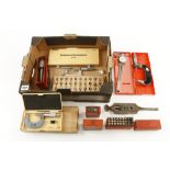 Four sets of letter and number punches and other tools G+