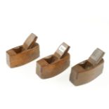 A set of three beech smoothers by BUCK with different compassed soles,