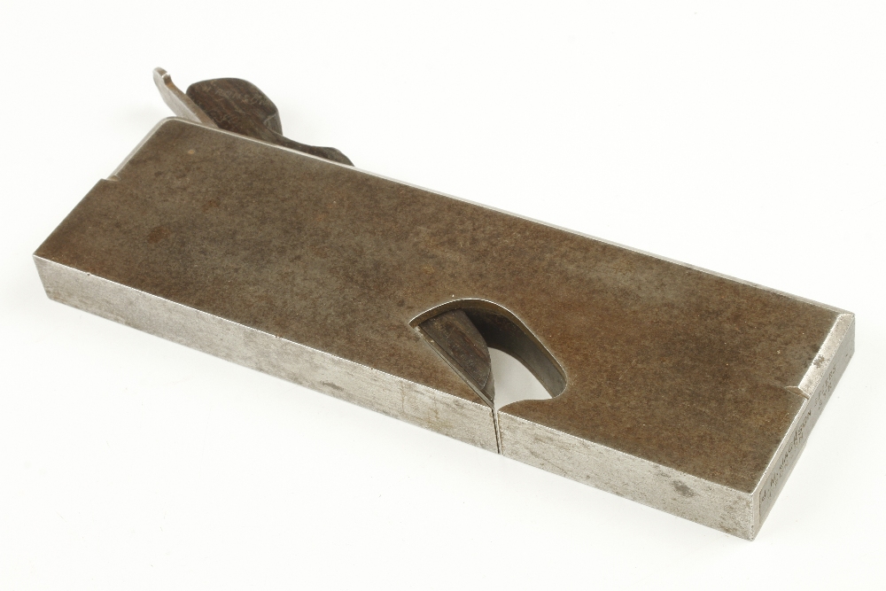 A 3/4" d/t steel rebate plane by SPIERS with rosewood infill and wedge G+ - Image 2 of 2