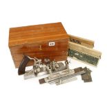 A little used STANLEY No 45 combination plane with cutters in craftsman made box G+