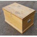 A stripped pine chest 31" x 21" x 21" lid requires fitting G