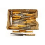 Nine chisels and other tools G+