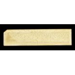 A rare 12" ivory scale rule by POTTER Poultry London,