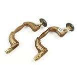 A brass plated lever pad brace by FENTON & MARSDEN and another G
