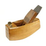 An adjustable beech compass plane by GRIFFITHS with thumb screw nose adjuster and J.