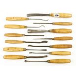 13 carving tools by MARPLES with boxwood handles G+