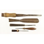 Three early chisels and gouges by J.