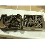 Two boxes of metal combination planes for spares and repairs G-