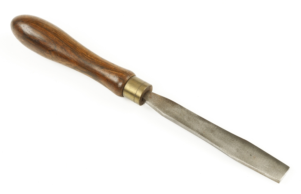 A rare Bill Carter style flat ended scraping chisel by HOLTZAPFFEL with rosewood handle, - Image 3 of 3