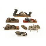 An English STANLEY No 90J and 6 other block planes etc (some pitting) G