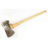 A double bitted Michigan Pattern "Black King" axe by DENNISON Hardware Co.