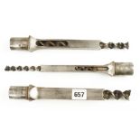 Three hollow mortice chisels 1/2",