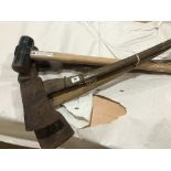 Two sledge hammers and two axes G