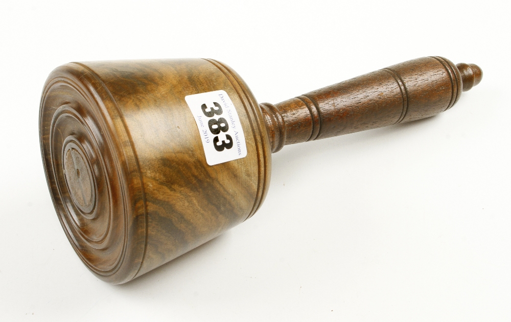 A nicely figured lignum carvers mallet with mahogany handle G+