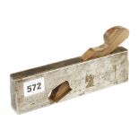 A 7 1/2" d/t steel rebate plane lacks iron and replaced wedge G-