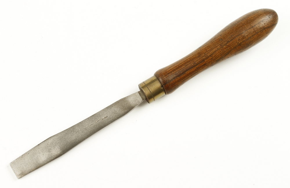 A rare Bill Carter style flat ended scraping chisel by HOLTZAPFFEL with rosewood handle,