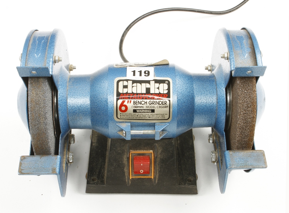 A CLARKE 6" bench grinder 240v Pat tested G