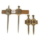 Two pairs of brass trammels lack keepers G
