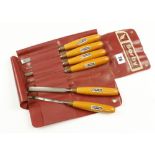 A set of six carving tools by SORBY in orig case G++