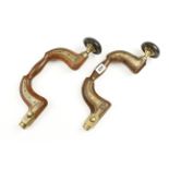 A brass plated lever pad brace by MARSDEN and another brace G