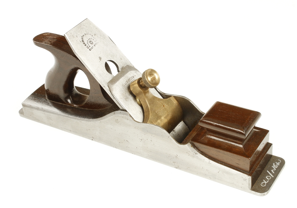 A very little used d/t steel 15 1/2" panel plane by MATHIESON with rosewood infill and handle, - Image 2 of 3